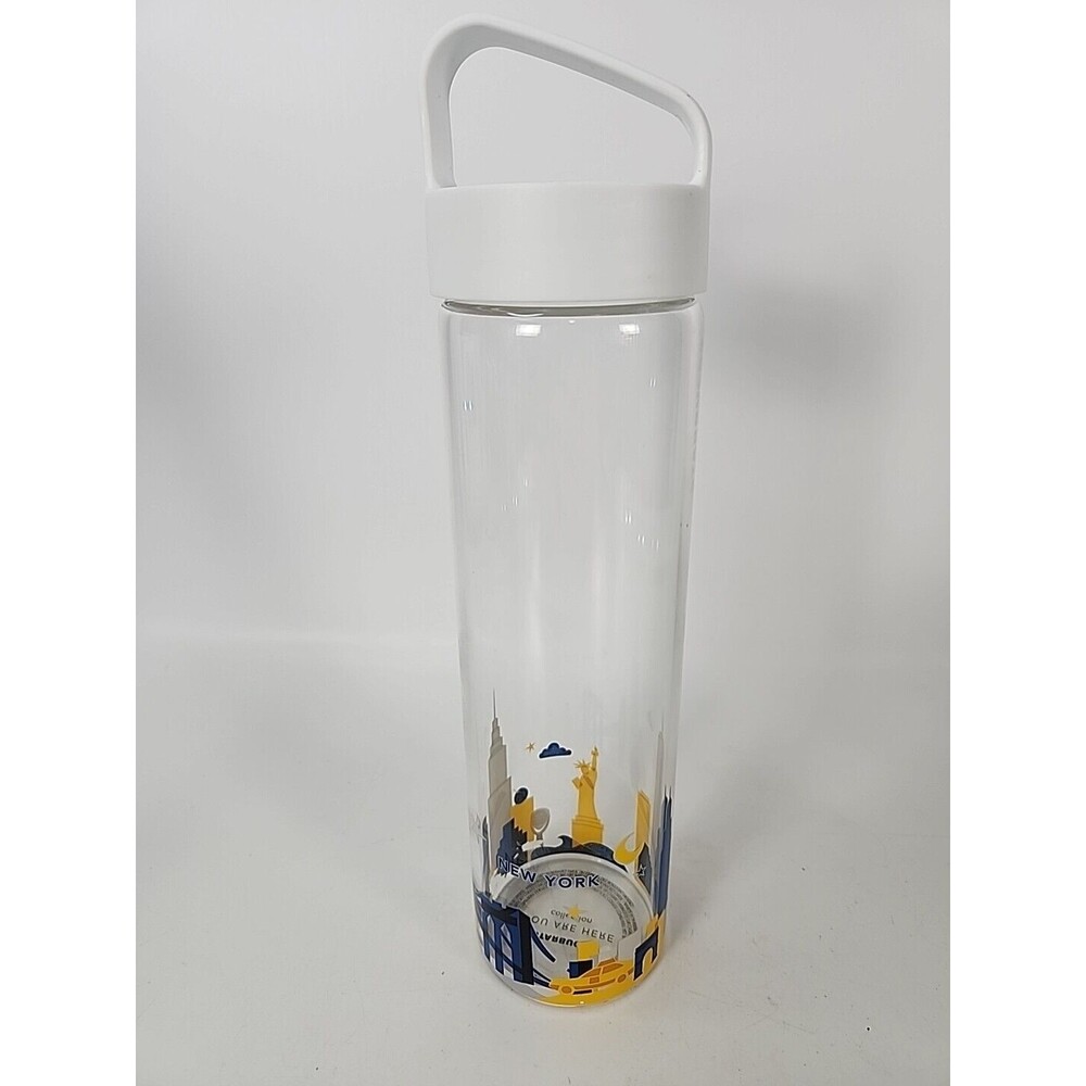 Starbucks New York City You Are Here Glass Water Bottle 18.5 Oz Reusable